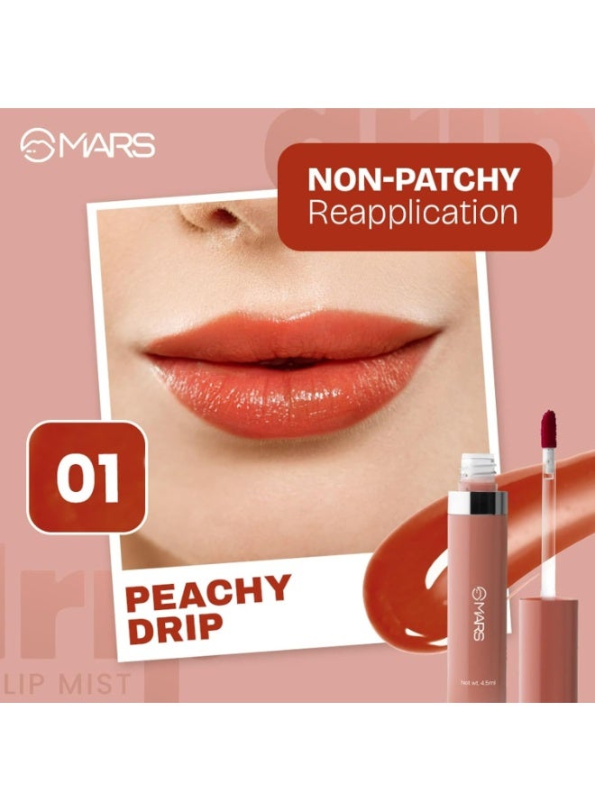 MARS Drip Lip Mist for Women (4.5 ml) (01-Peachy Drip) | Dual Function | Buildable Color | Glossy Finish | Long-Lasting | Hydration | Light-Weight Formula | Non-Patchy Reapplication - Image 2